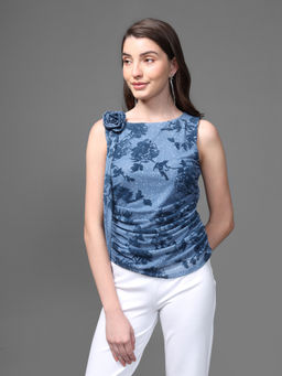 Kazo - Blue Nappa Top