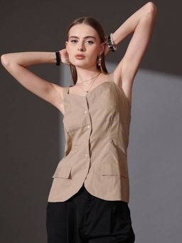 STREET 9 - Beige Vest Top