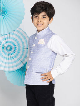 Vastramay - Boys Light Blue Nehru Jacket
