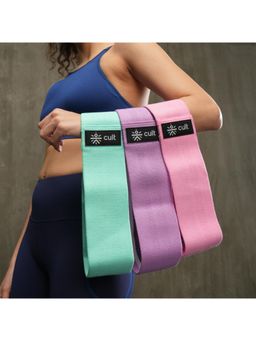 CULT - Hip Bands Unisex Pack of 3 (Pink,Purple & Green) Max 50 LBS