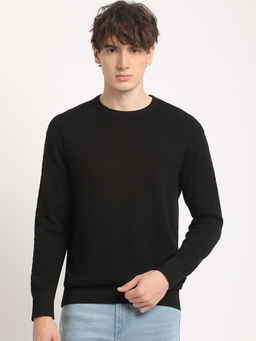 The Bear House - Men Black Solid Regular Fit T-Shirt