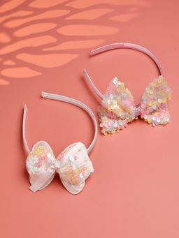 JEWELZ - Sparkling Bow Shape Hair Band for Kids & Girls (Pack Of 2)