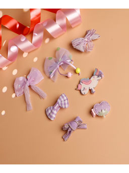 JEWELZ - Fun Bow & Unicorn Alligator Hair Clips (Pack Of 7)