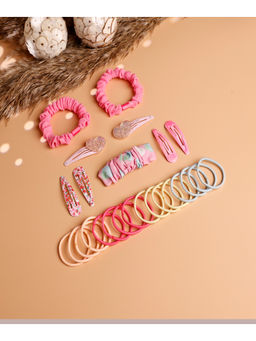 JEWELZ - Vibrant Multi Color Hair Clips & Rubber Bands (Pack Of 25)