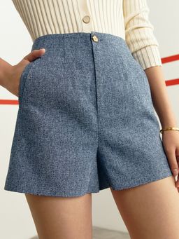 Pomelo - High Waist Shorts - Blue