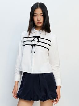Pomelo - Peter Pan Collar Blouse - White