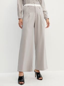 Pomelo - Elastic Waist Pants - Mid Grey