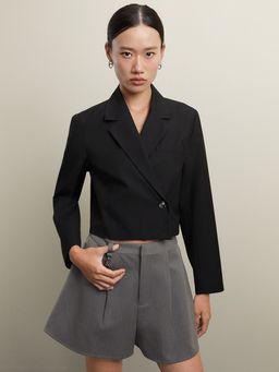 Pomelo - Cropped Blazer - Black