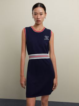 Pomelo - PML Contrast Trim Knit Dress - Multi Color