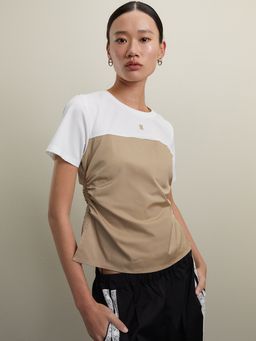 Pomelo - Side Ruched Top - Beige