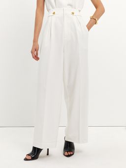 Pomelo - Pleat Front Trousers - White