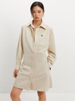 Pomelo - Double Layer Shirt Dress - Beige