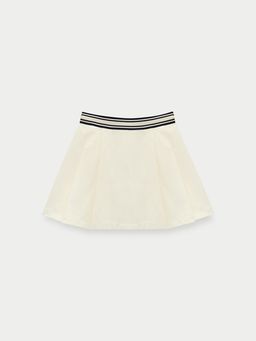 Pomelo - Striped Pleated Skirt - Ivory