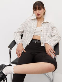 Pomelo - Tweed Jacket - White