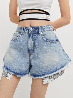 Pomelo - Paisley Shorts - Blue