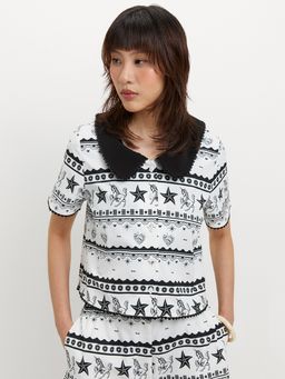 Pomelo - Graphic Print Top - White
