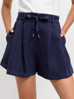 Pomelo - Pleated Shorts - Navy