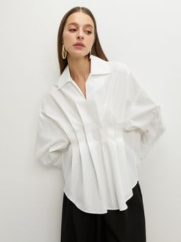 Pomelo - Pleated Top - White