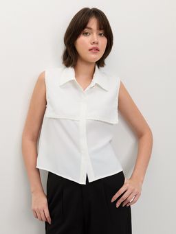 Pomelo - Lace Trim Shirt - White