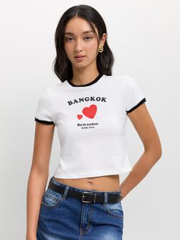 Pomelo - Bangkok Graphic Print Tee - White
