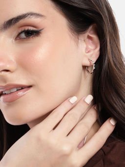 Carlton London - Rhodium Plated Hoop Earring