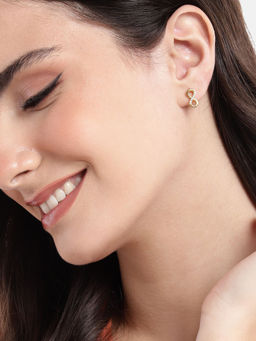 Carlton London - 18Kt Gold Plated with Cz Infinity Stud Earring