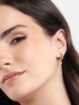 Carlton London - 18Kt Gold Plated with Cz Earring