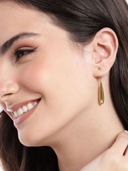 Carlton London - 18Kt Gold Plated Teardrop Dangling Earring