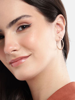 Carlton London - Rhodium Plated Hoop Earring