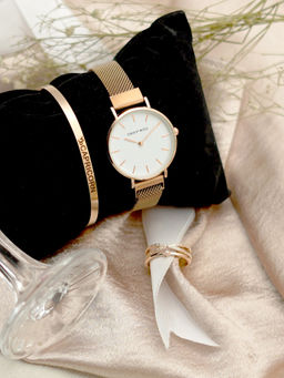 Joker and Witch - Joker & Witch White Stainless Steel Watch and Bracelet With Ring (Set of 3)