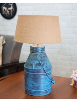 Homesake - Algae Milk Can Table Lamp Jute shade