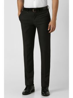 Van Heusen - Men Black Check Slim Fit Formal Trousers