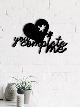 eCraftIndia - "You Complete Me" Love Theme Black Wood Wall Art Cut out