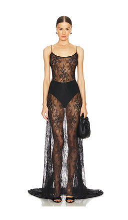 Michael Lo Sordo - Womens Shenise Lace Dress With Train