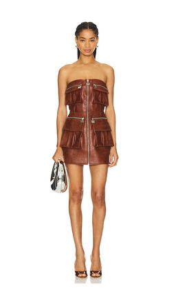 Milkwhite - Mini Faux Leather Dress