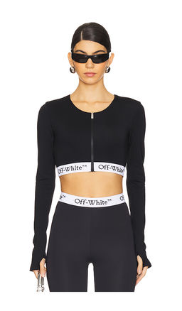Off-White - Logoband Zipped Crop Top