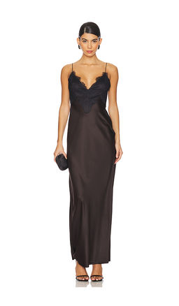 Ser.O.Ya - Grenache Satin Maxi Dress