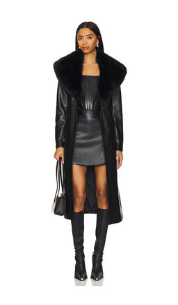 SAU LEE - Simone Faux Leather Coat