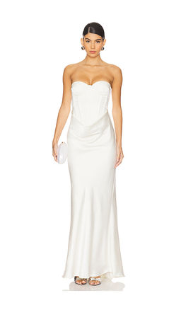 ROTATE - Satin Pearl Corset Dress