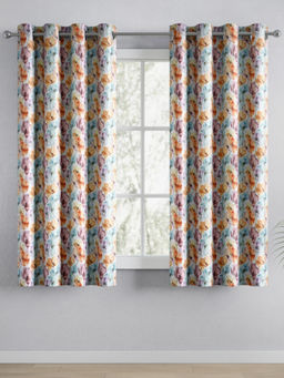 Haus & Kinder - Multi-Color Blackout Printed Royal Garden Curtains (Pack of 2)