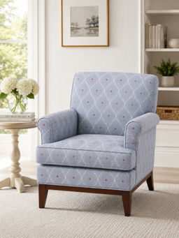 JABRIX - Blue Aurelle Ivory Accent Chair