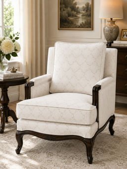 JABRIX - White Zorvix Arm Chair
