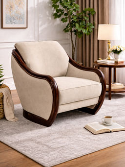 JABRIX - Beige Zenis Minimal Comfort Accent Chair
