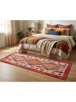 Bungalow and Beyond - Beige Maru Dune Kilim Printed Rug