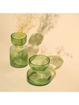 Muun Home - Sage Green Tinted Glass Vases (Pack of 2)