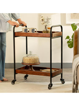 Ellementry - Brown Wooden & Metal Serving Trolley