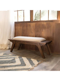 Ellementry - Brown Walnut Haze Upholstered Bench