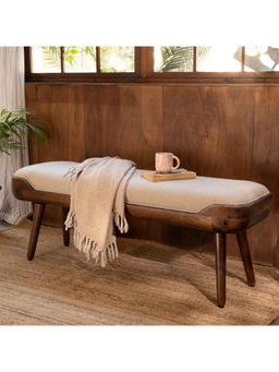 Ellementry - Brown Walnut Haze Upholstered Bench