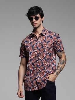 Jack & Jones - Blue Regular Fit Printed Shirt