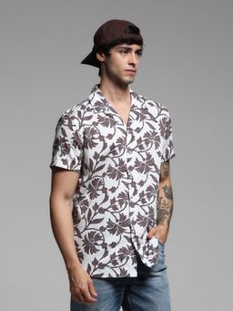 Jack & Jones - White Comfort Fit Floral Shirt